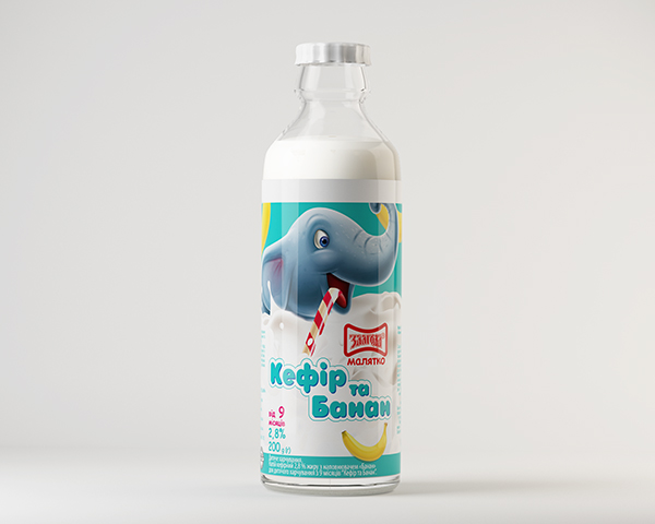 Кефір дитячий 2.8% 200гр з бананом Злагода